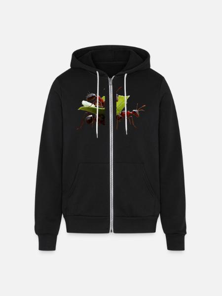 a_group_of_ants_working - Unisex Full Zip Hoodie - black