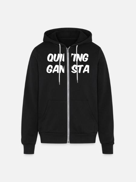 Funny Quilting Quilting Gangsta - Unisex Full Zip Hoodie - black