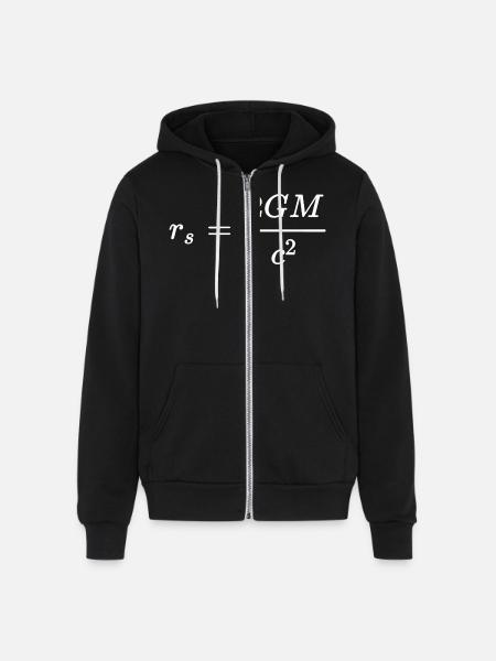 Schwarzschild Radius Dark General Relativity - Unisex Full Zip Hoodie - black