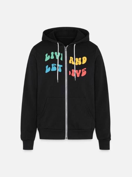 Live And Let Live - Unisex Full Zip Hoodie - black