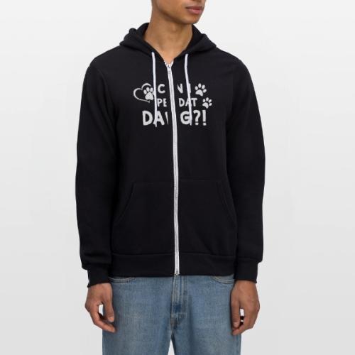 Can I Pet Dat Dawg Funny Meme Tee - Unisex Full Zip Hoodie