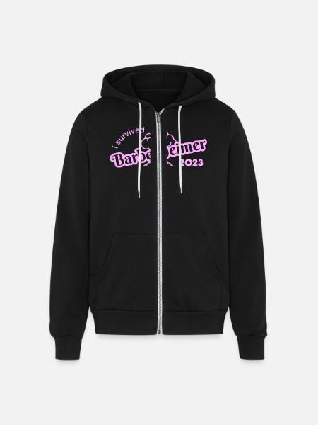 i survived barbenheimer - Unisex Full Zip Hoodie - black