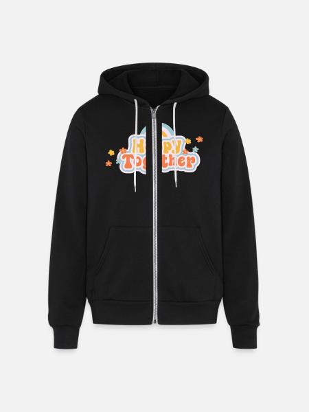 Happy Together - Unisex Full Zip Hoodie - black