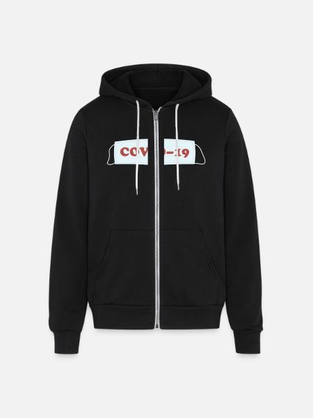 I SURVIVED COVID19 green - Unisex Full Zip Hoodie - black