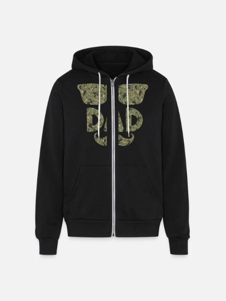 Dad Life Camo - Unisex Full Zip Hoodie - black