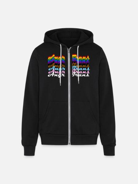 Angry Trans - Unisex Full Zip Hoodie - black