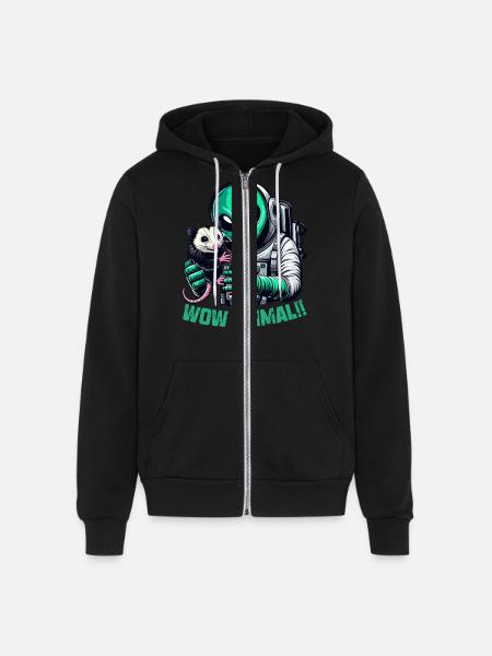 Aliens And Opossum - Unisex Full Zip Hoodie - black