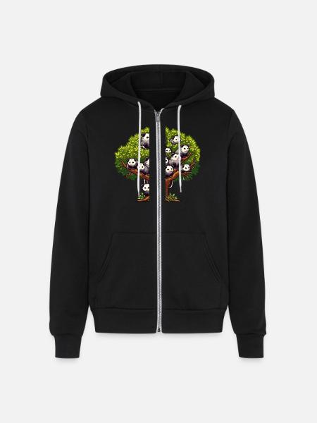 Opossums Tree - Unisex Full Zip Hoodie - black