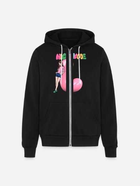 Nick Name L - Unisex Full Zip Hoodie - black