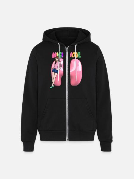 Nick Name H - Unisex Full Zip Hoodie - black