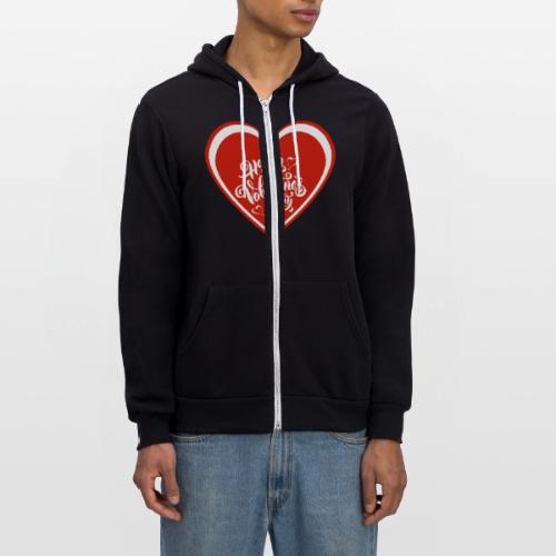 Hearts Love February Valentine's Day February 14 - Unisex Full Zip Hoodie