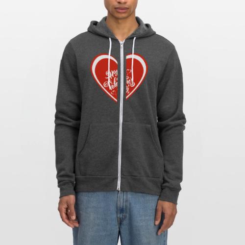 Hearts Love February Valentine's Day February 14 - Unisex Full Zip Hoodie