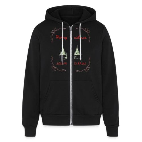 Beautiful Green Christmas Tree Graphic - Unisex Full Zip Hoodie