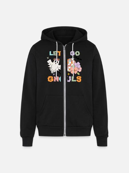 LET S GO GHOULS - Unisex Full Zip Hoodie - black