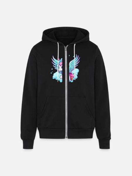 Pegasus - Unisex Full Zip Hoodie - black