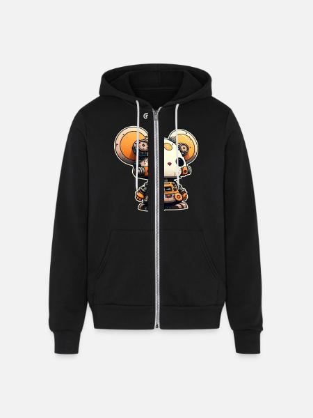 Mouse Robot - Unisex Full Zip Hoodie - black
