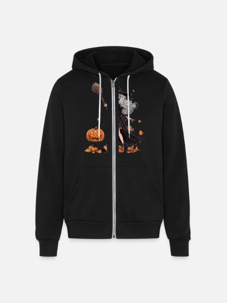Malevolent Midnight Witch - Unisex Full Zip Hoodie - black