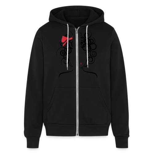 Curly Girl with Red Bow - Bella + Canvas Unisex Full Zip Hoodie