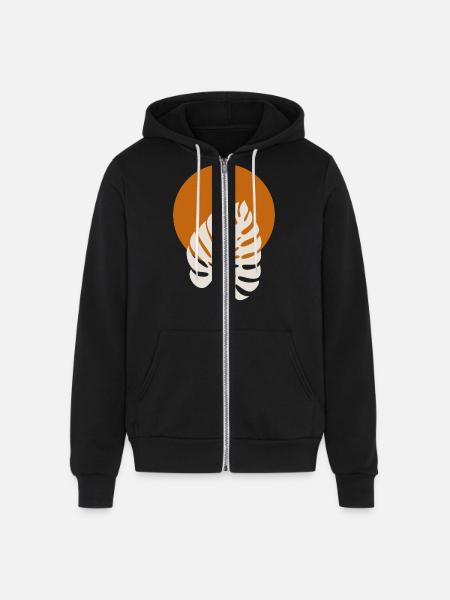 minimal branch - Unisex Full Zip Hoodie - black