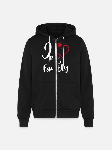 I love my family - Unisex Full Zip Hoodie - black