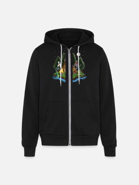Cryptozoology Cryptids - Unisex Full Zip Hoodie - black