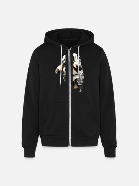 Panda Astronauts Suit - Unisex Full Zip Hoodie - black
