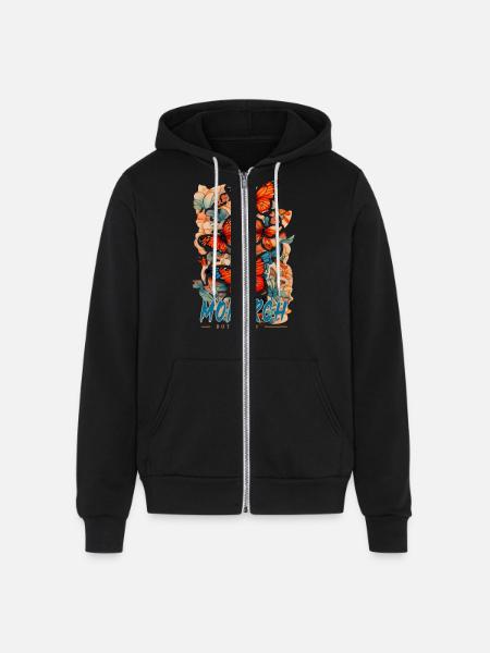 monarch butterfly - Unisex Full Zip Hoodie - black