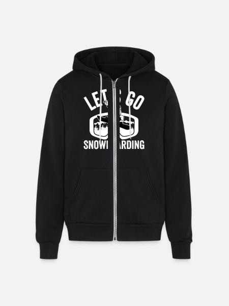 Let´s go Snowboarding - Unisex Full Zip Hoodie - black