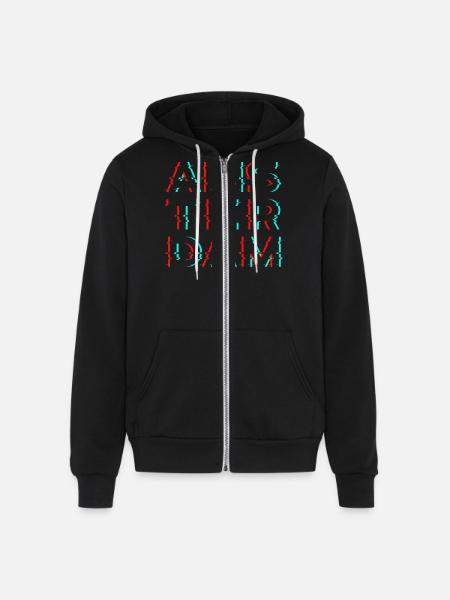 Glitchy Amsterdam - Unisex Full Zip Hoodie - black