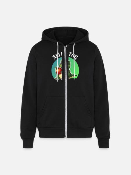 Alligator Apple Cute - Unisex Full Zip Hoodie - black