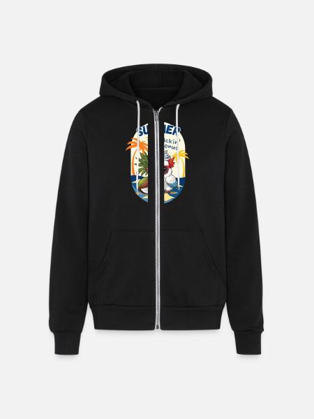 cockatoo and coconut - Unisex Full Zip Hoodie - black