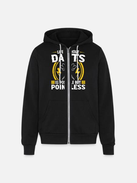 Darts Dart Player - Unisex Full Zip Hoodie - black