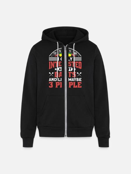 Darts Dart Player - Unisex Full Zip Hoodie - black