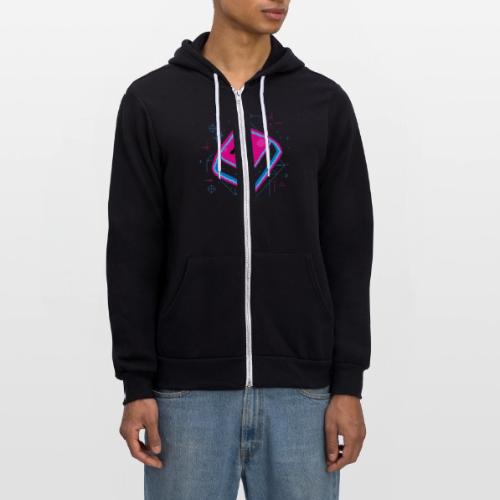 Neon Pixel A Key - Unisex Full Zip Hoodie