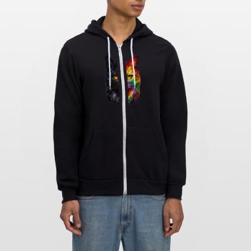 Cosmic Galaxy Rainbow Cat - Unisex Full Zip Hoodie