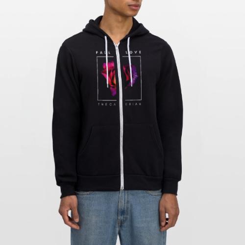 Fall In Love Rose - Unisex Full Zip Hoodie