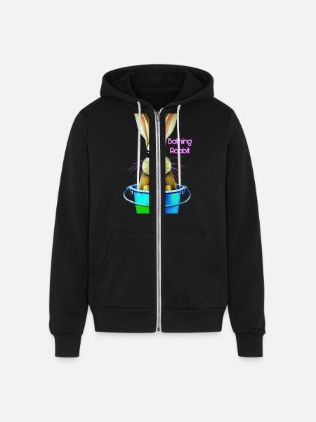 Rabbit in bucket - Unisex Full Zip Hoodie - black