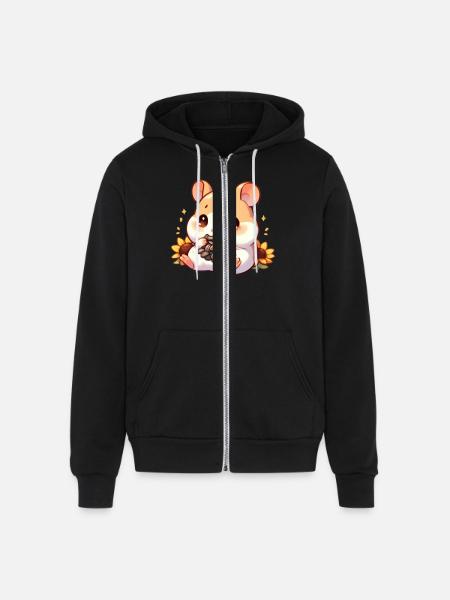 Sunflower Seeds & Hamsters - Unisex Full Zip Hoodie - black
