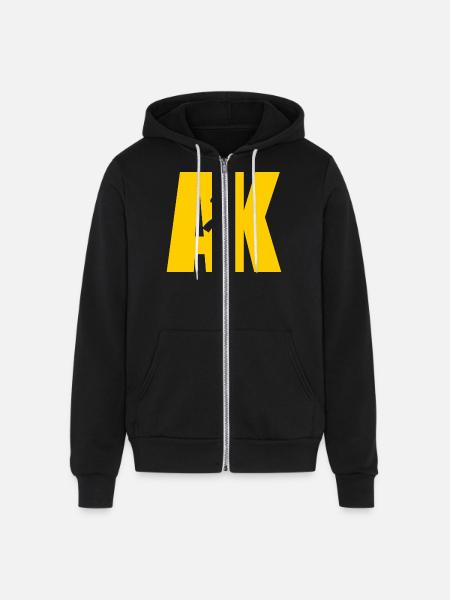 AK47 YELLOW - Unisex Full Zip Hoodie - black