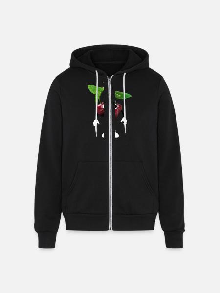 cherry - Unisex Full Zip Hoodie - black