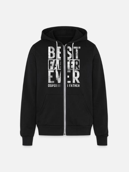 farter father Fathers Retro - Unisex Full Zip Hoodie - black