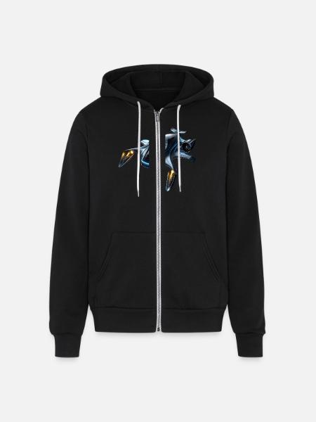 Sleek Futuristic Flying Car - Unisex Full Zip Hoodie - black