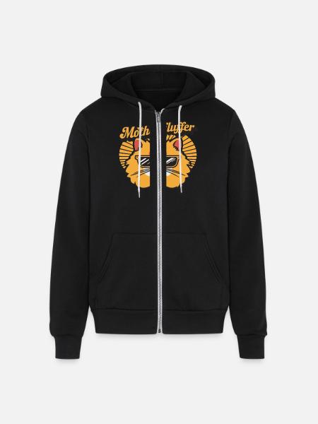 Motherfluffer Grumpy Cat Black - Unisex Full Zip Hoodie - black