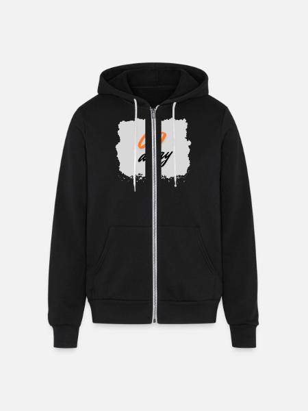 Go Away - Unisex Full Zip Hoodie - black