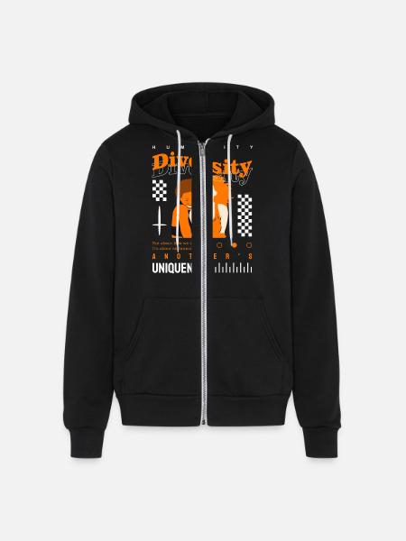 Diversity - Unisex Full Zip Hoodie - black