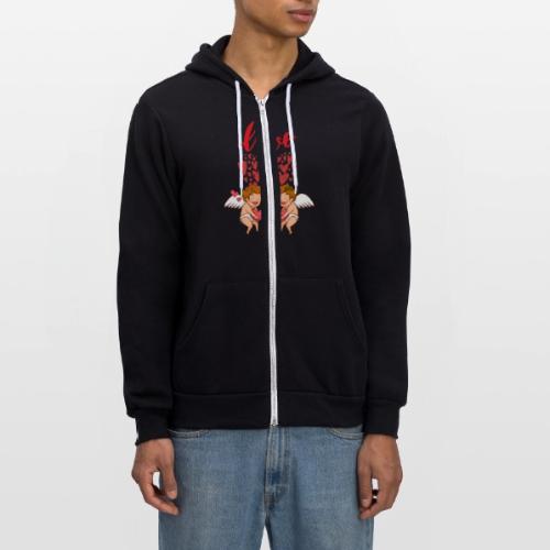 Cupid Love Designs, cupid love angel vibration. - Unisex Full Zip Hoodie