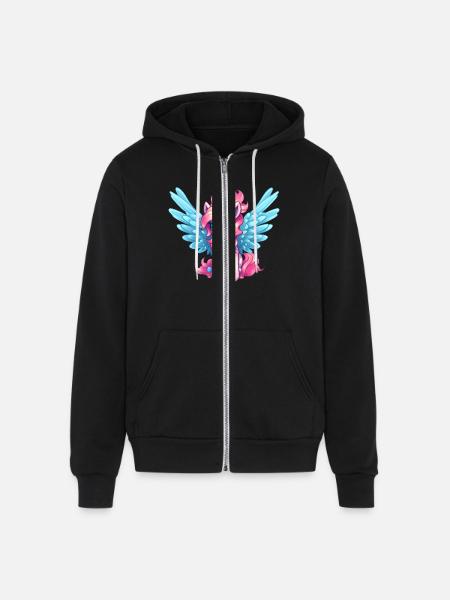 Pegasus - Unisex Full Zip Hoodie - black
