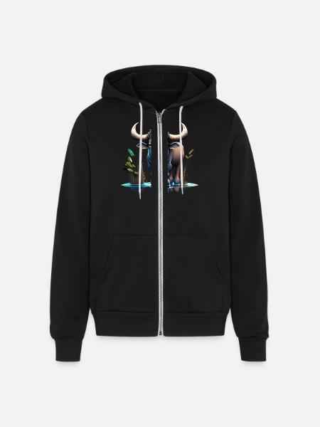Water Buffalo - Unisex Full Zip Hoodie - black