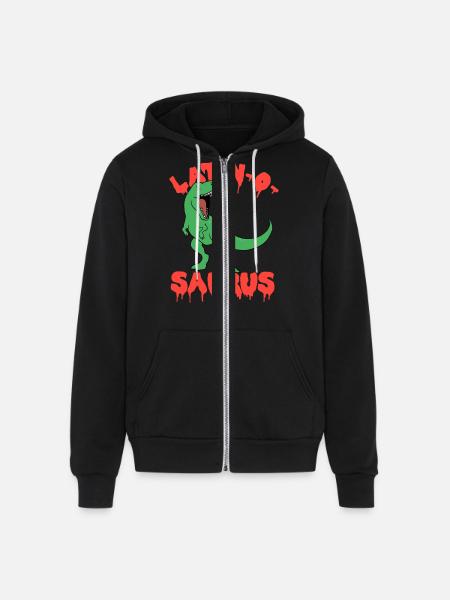Latin Teacher Dinosaur Latinosaurus - Unisex Full Zip Hoodie - black