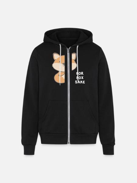 For Fox Sake - Unisex Full Zip Hoodie - black